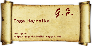 Goga Hajnalka névjegykártya